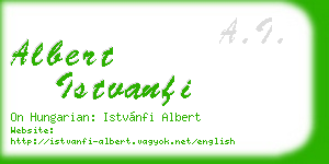 albert istvanfi business card