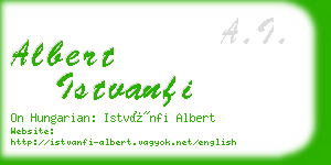 albert istvanfi business card